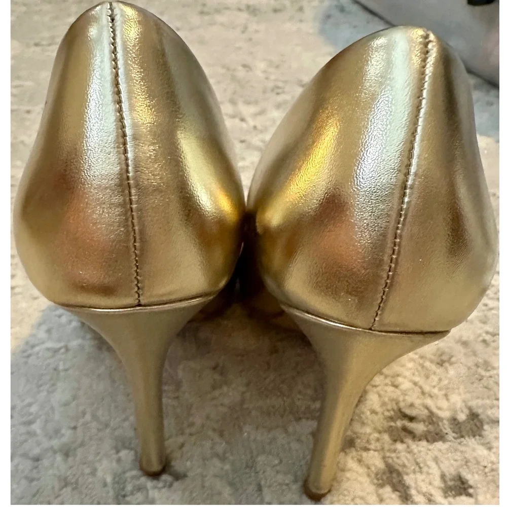 Charles by Charles David Makenice Gold Metallic Pointed Toe Stiletto Pumps 6.5M‎